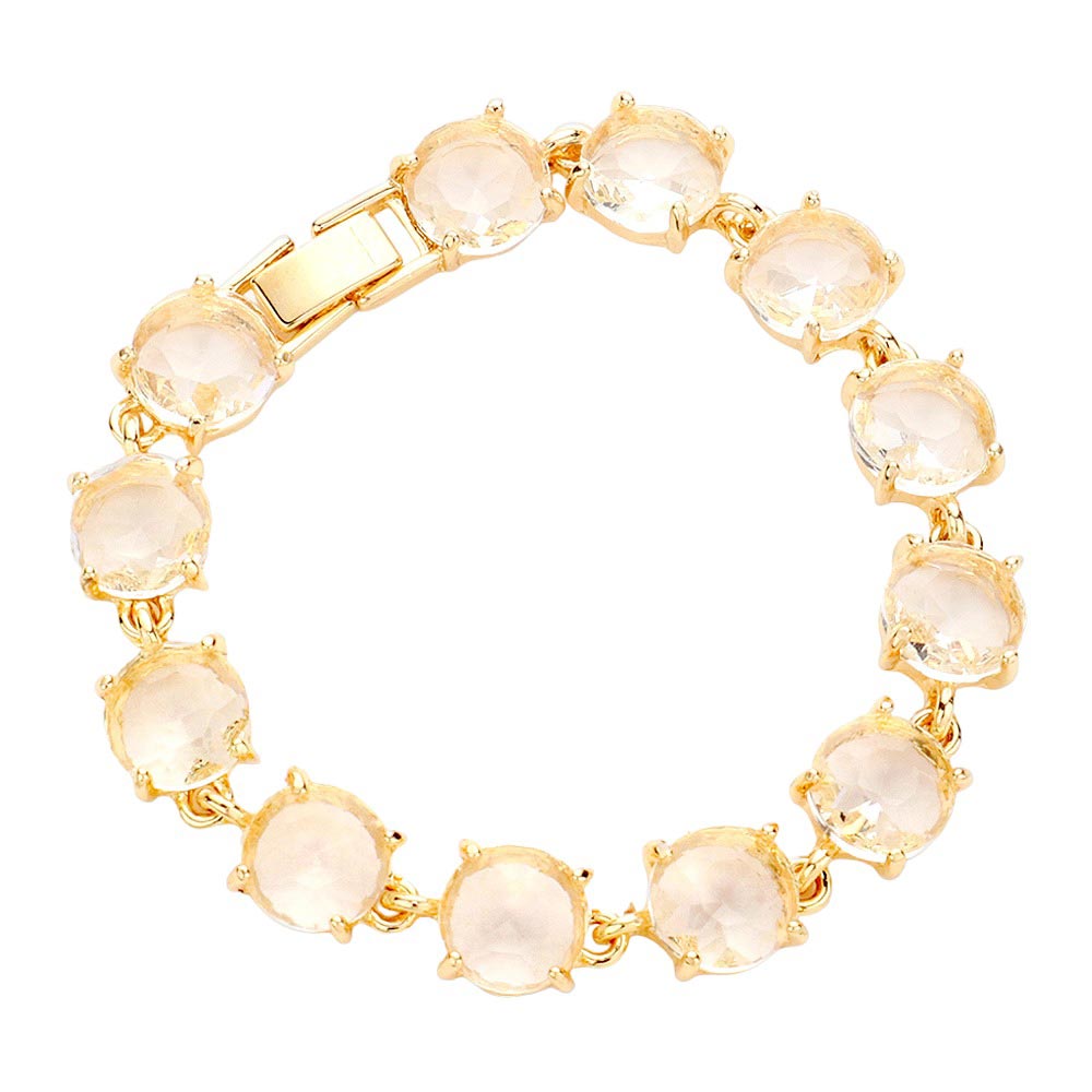 Round Stone Link Evening Bracelet
