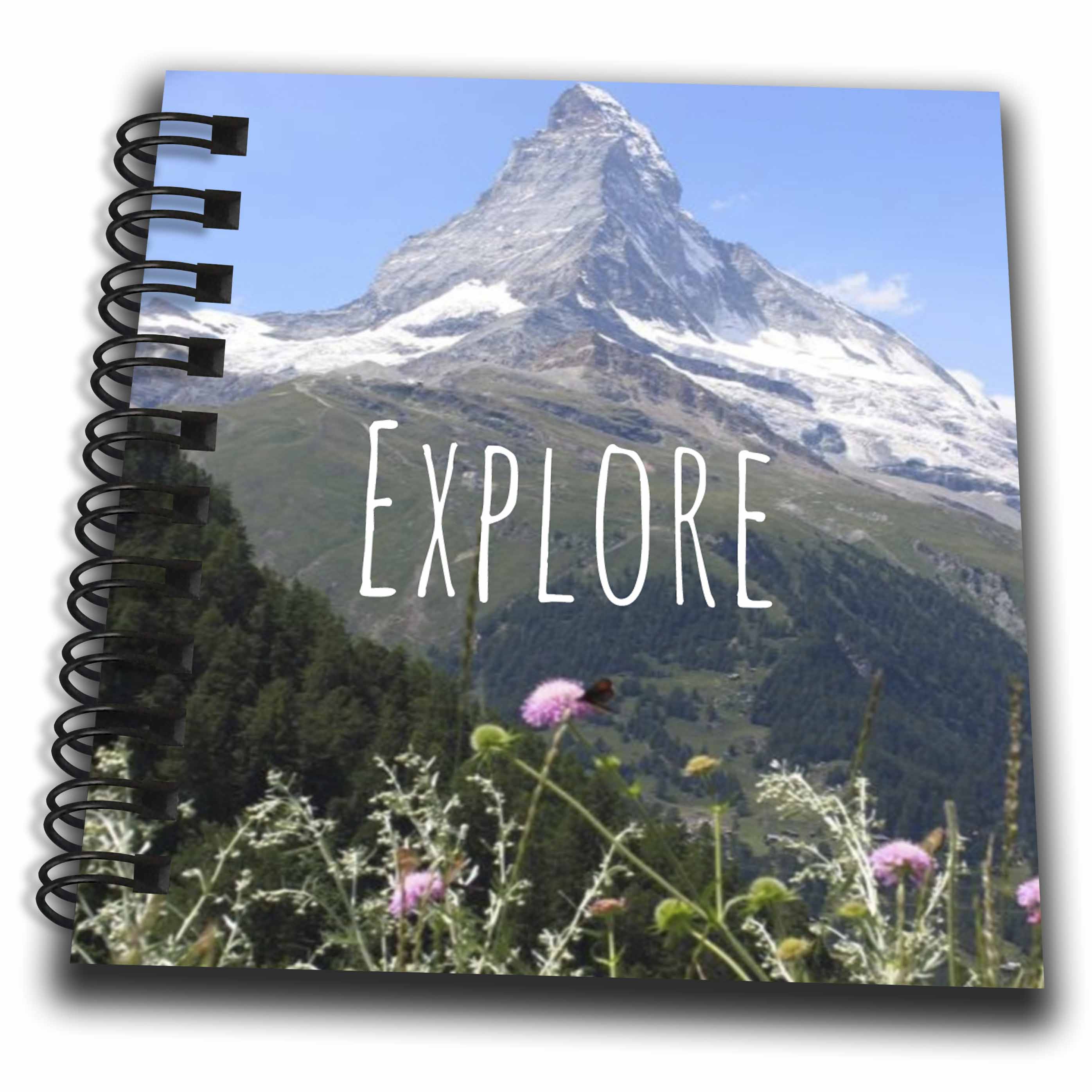 3dRose InspirationzStore Inspirational Quotes - Explore - inspirational motivational word - motivation mini-poster - mountain nature photography - Drawing Books (db_151399)