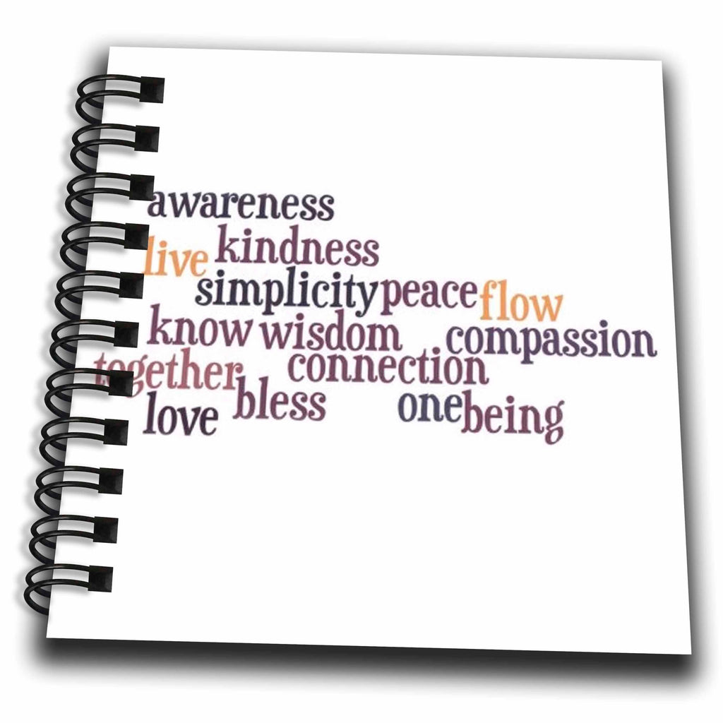 3dRose Patricia Sanders Inspirations - Kindness and Awareness Inspirational Words Motivational - Drawing Books (db_29522)