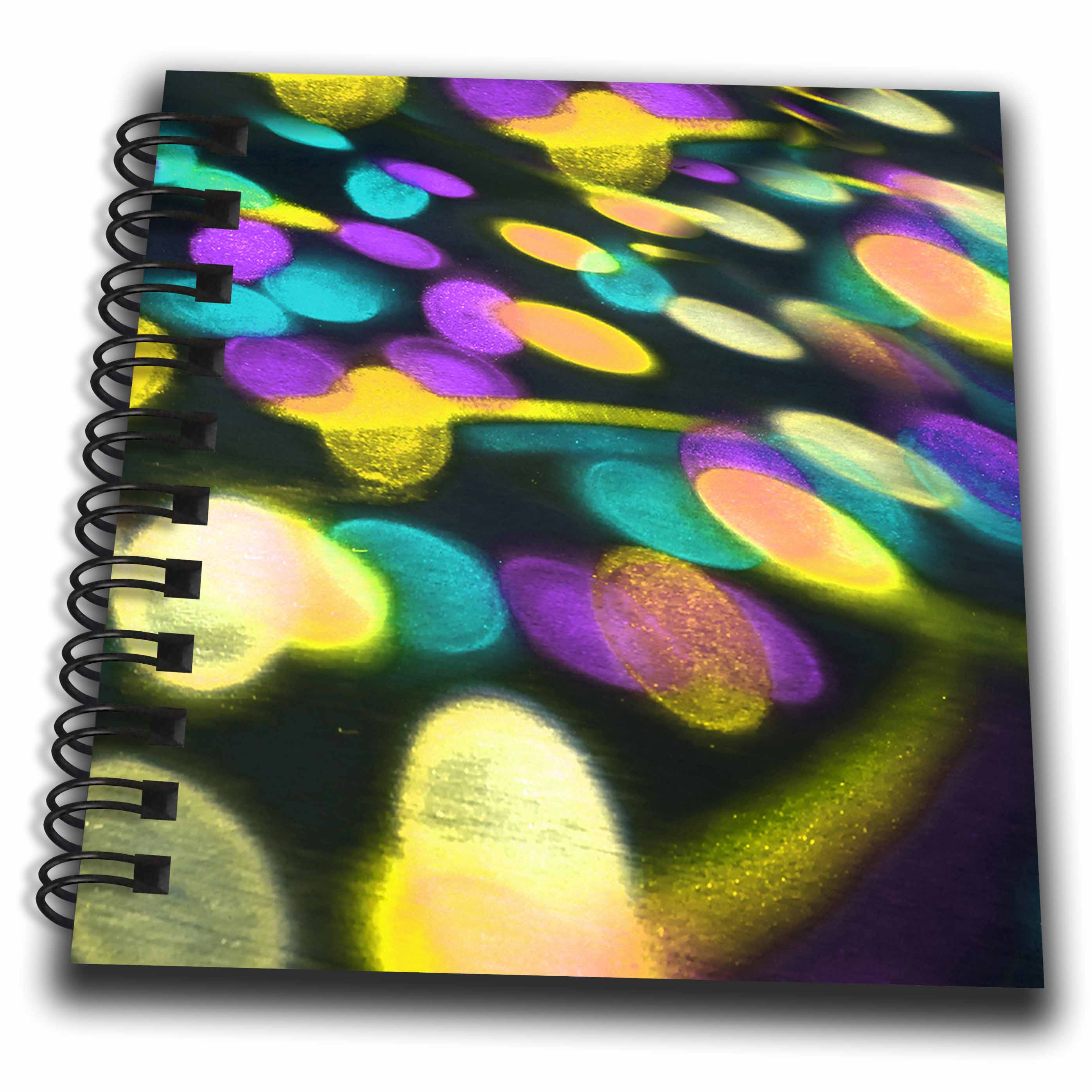 3dRose Photograph of blue, purple, and yellow disco lights on the gound. - Drawing Books (db_337287)