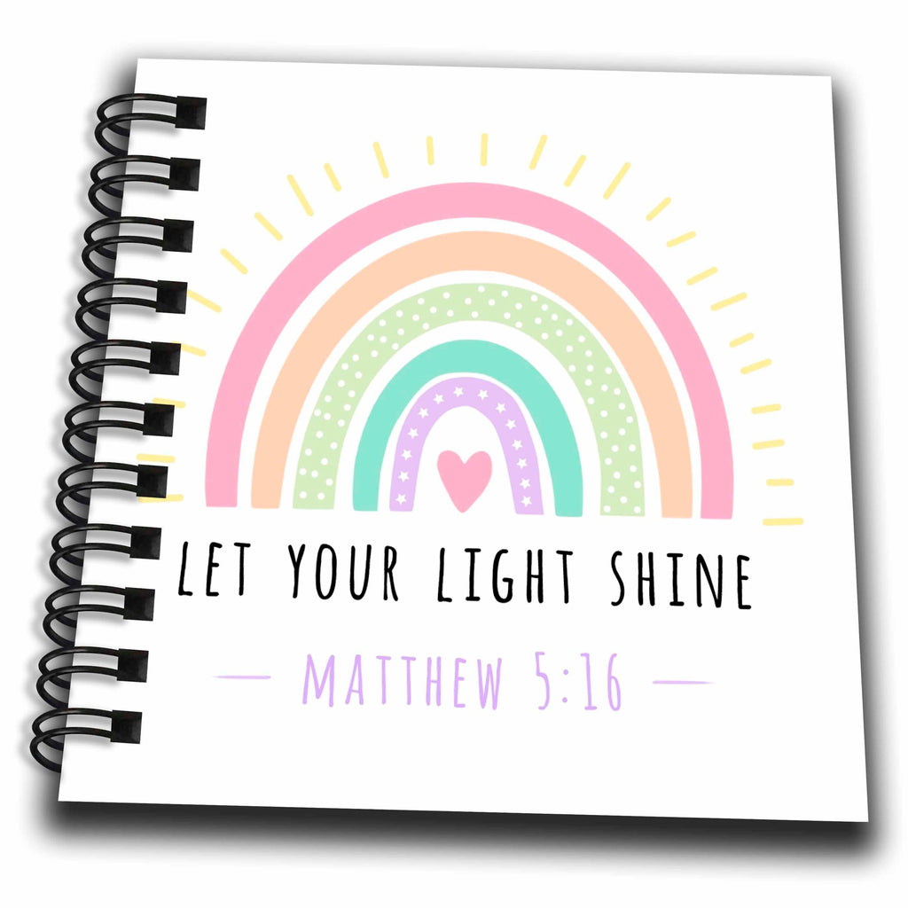 3dRose Let Your Light Shine Inspiring Bible Verse Quote Cute Colorful... - Drawing Books (db-363645)
