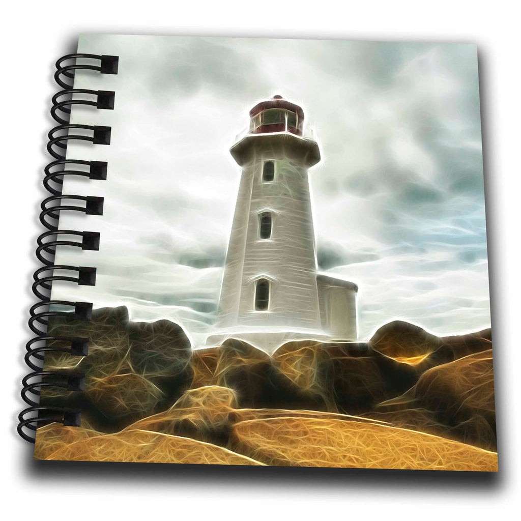 3dRose Light House On The Rocks Image of Light Infused Painting - Drawing Books (db-365084)