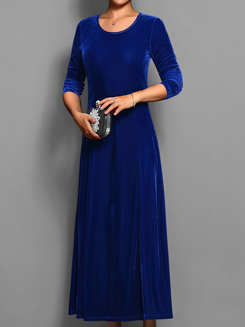 Spring Autumn Elegant Velvet Dress Women Clothing