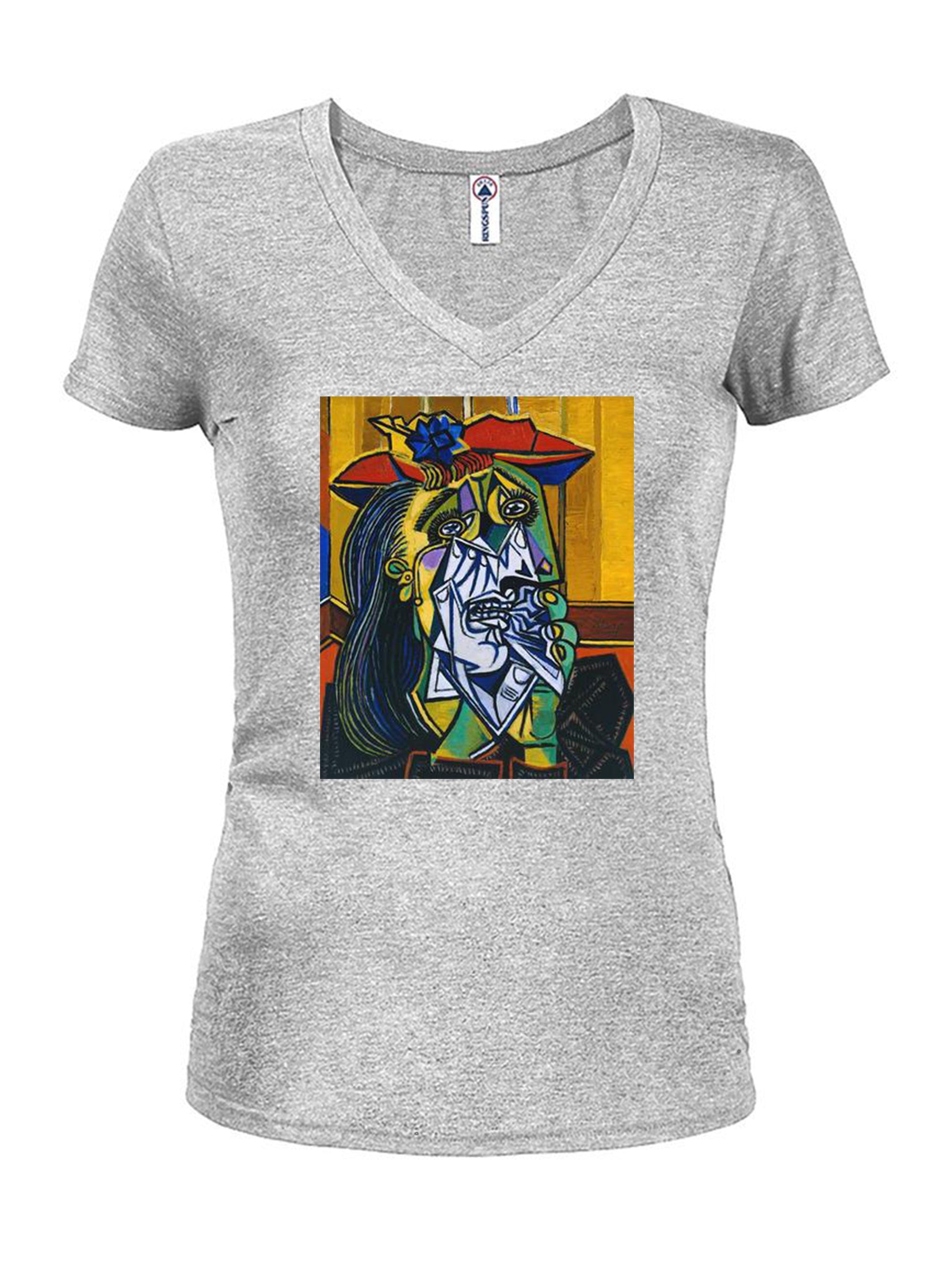 Pablo Picasso - The Weeping Woman Juniors V Neck T-Shirt