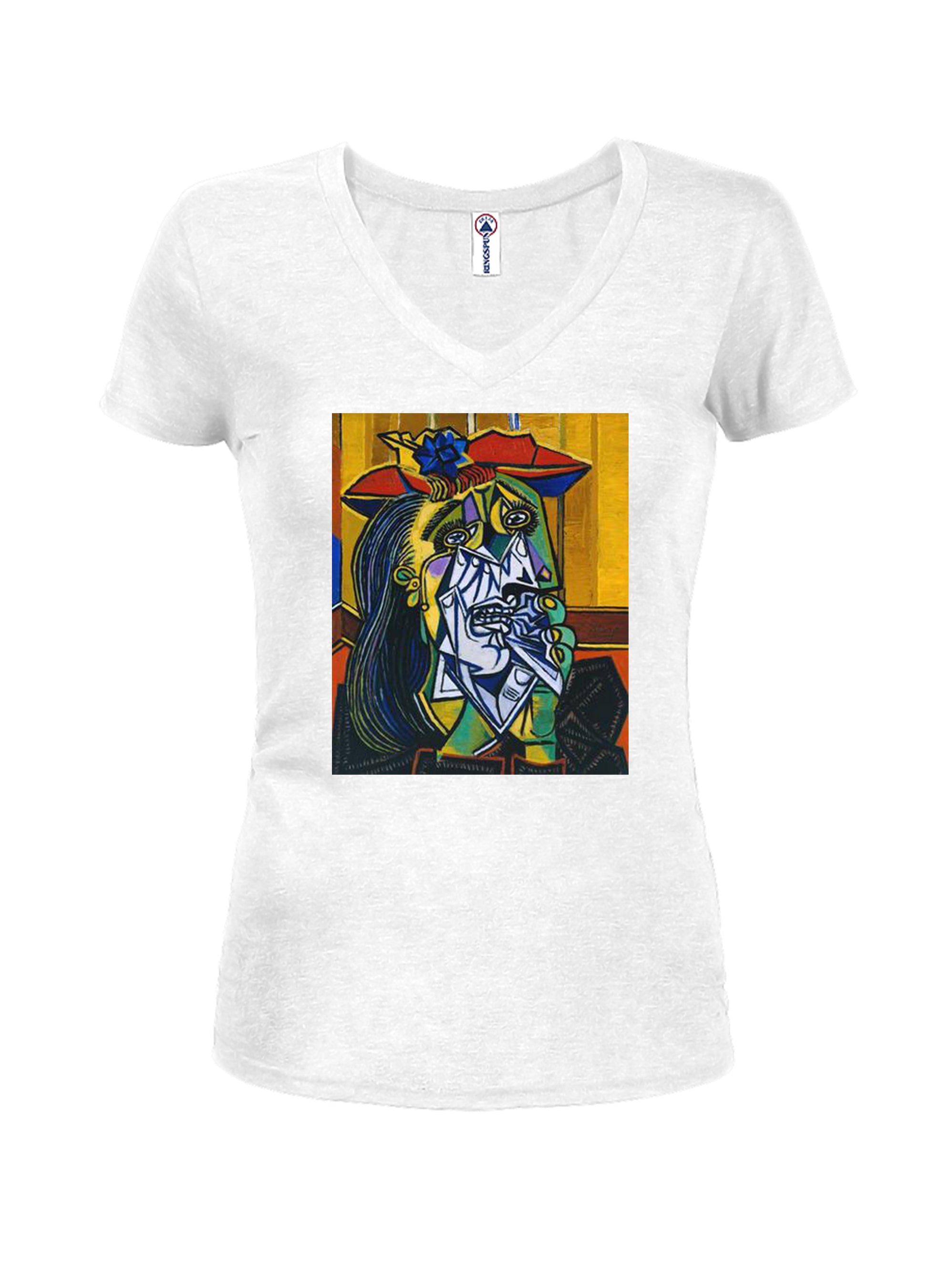 Pablo Picasso - The Weeping Woman Juniors V Neck T-Shirt