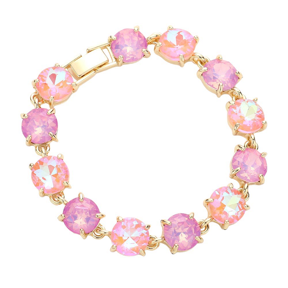 Round Stone Link Evening Bracelet