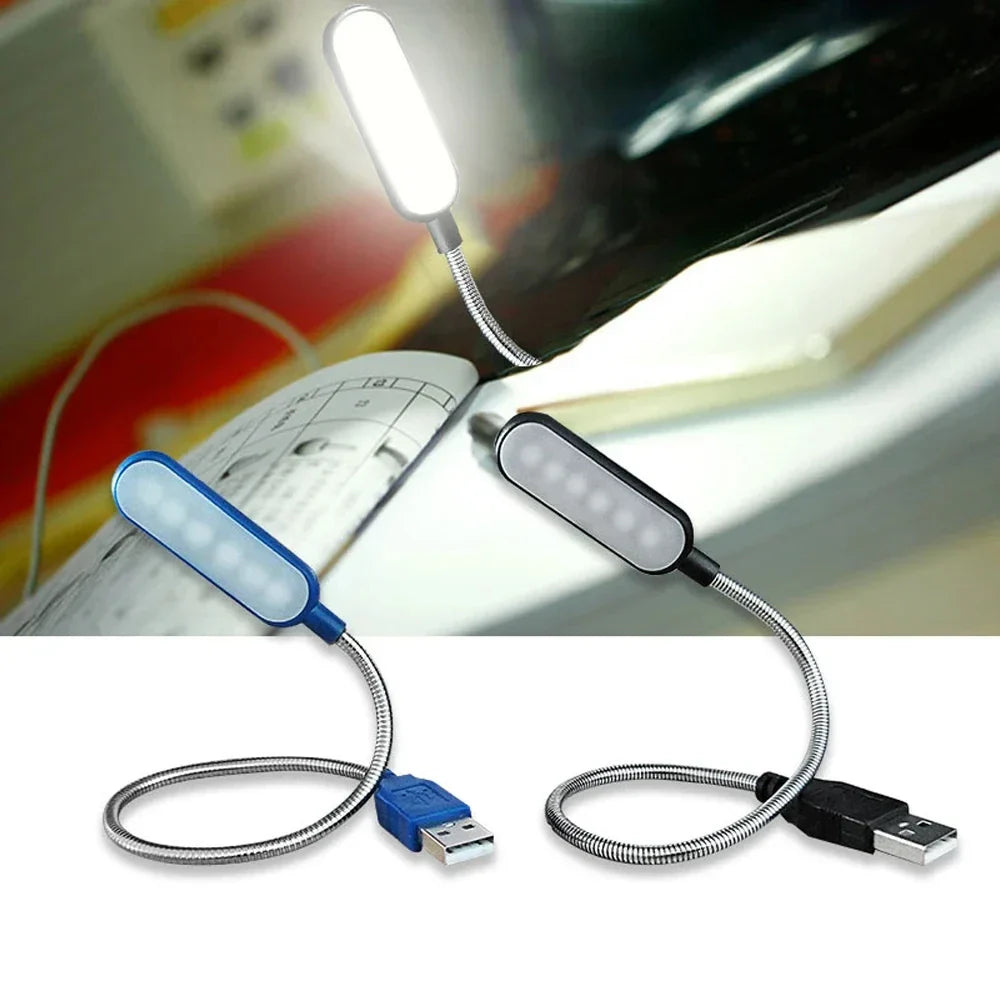 HOMEFISH 1PC Mini USB LED Light Book Light Flexible Reading Lamp Portable Night Light For Power Bank Laptop Notebook PC Computer