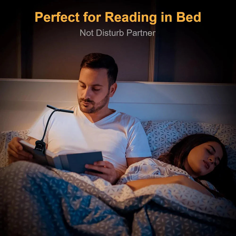 New 3 Colors 8 Brightness 14 LED Clip On Book Light Usb Rechargeable Night Light Portable Reading Light Book Lamp Mini Desk Lamp