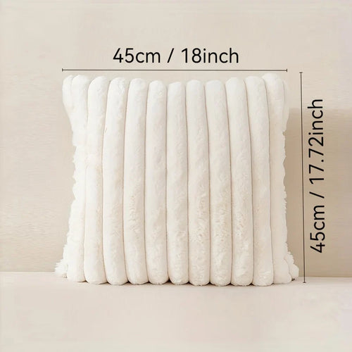1pc  Plush Decorative Throw Pillow Cover Fuzzy Striped Soft Throw Pillow Covers Cushion Covers for Sofa living room Bedroom