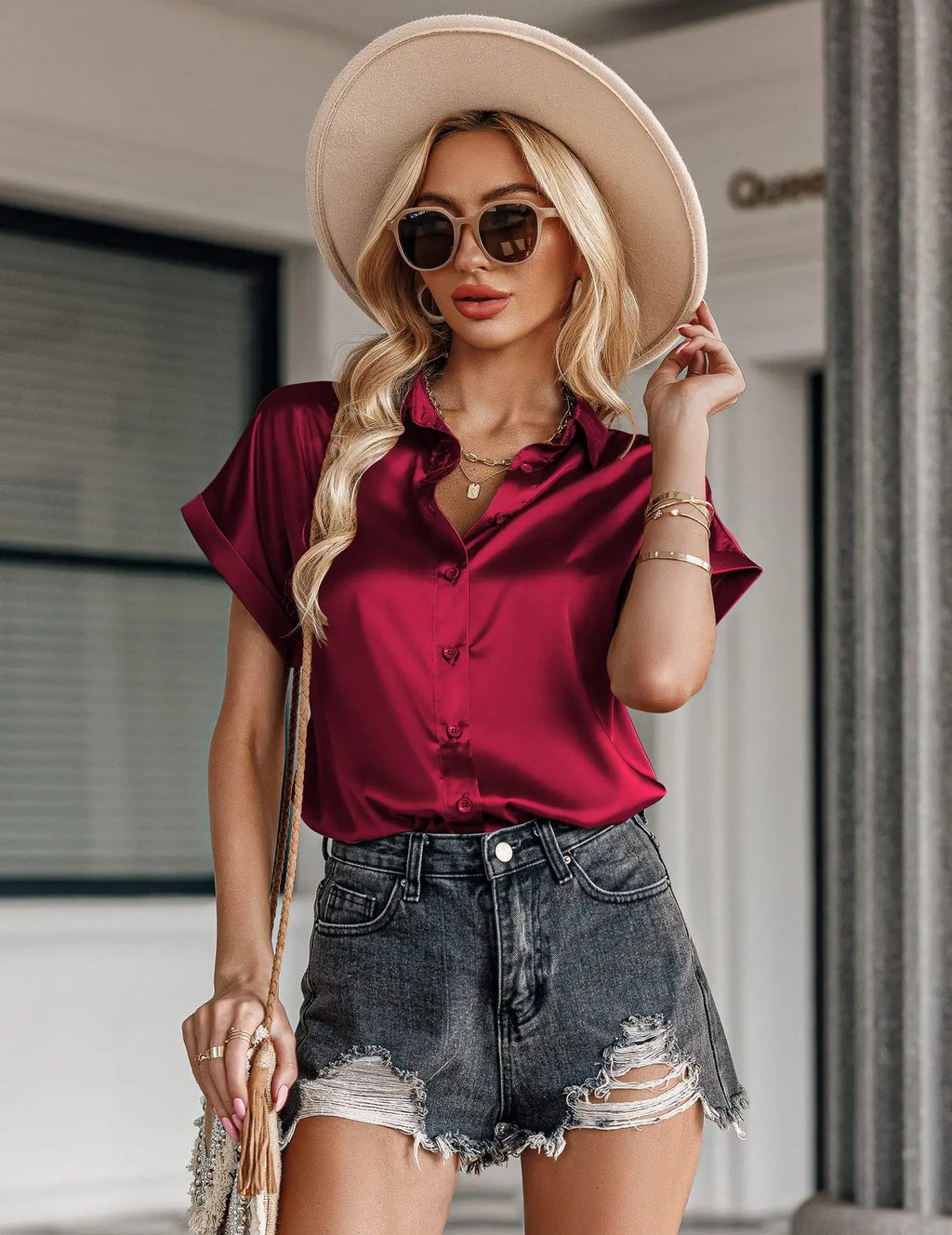 Elise Satin Everyday Blouse
