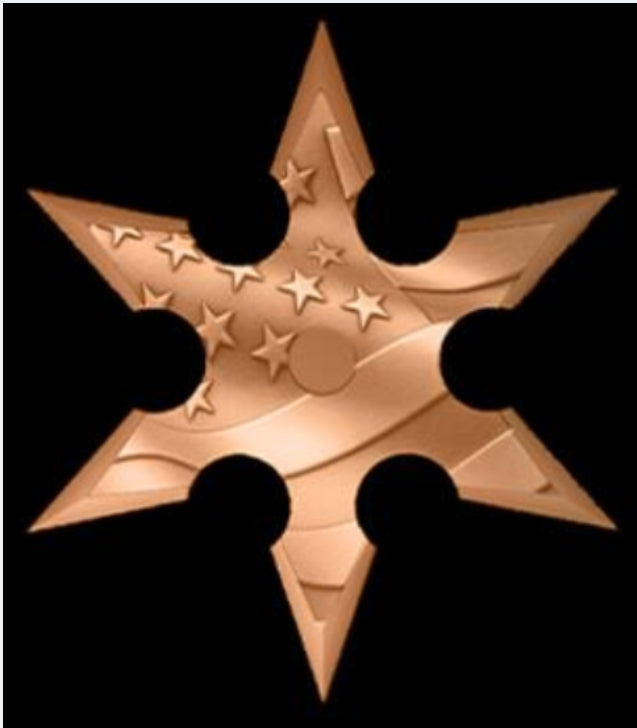 Copper Ninja Throwing Star – 5g .999 Fine Copper Collectible