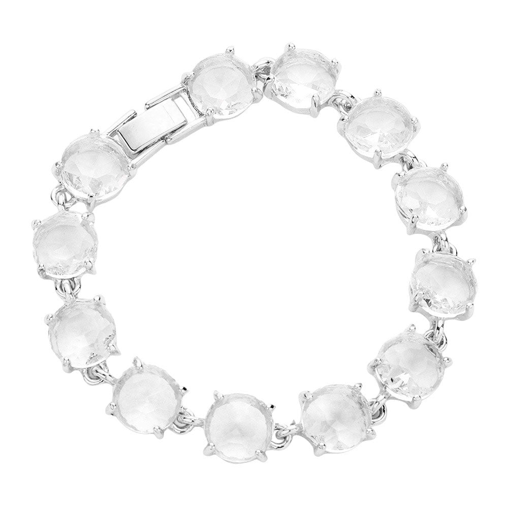 Round Stone Link Evening Bracelet