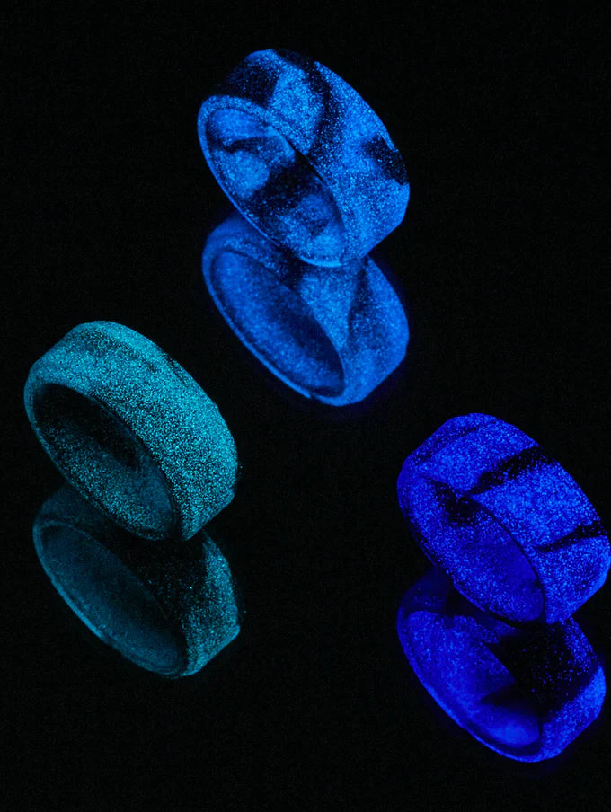 Women's Aqua Galaxy Glow Silicone Ring