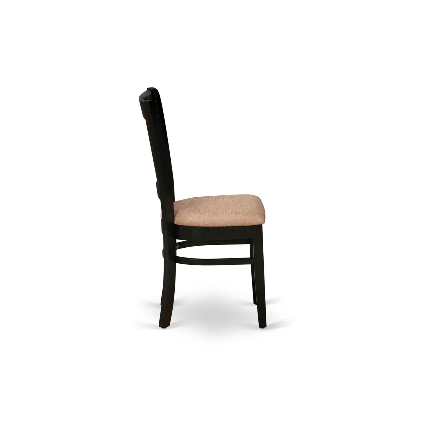 EAST WEST FURNITURE - AMVA5-BLK-C - 5-Pc Dining Room Table Set- 4 Kitchen Chair and Modern dining room table - Linen Fabric Seat and Slatted Chair Back (Black Finish)