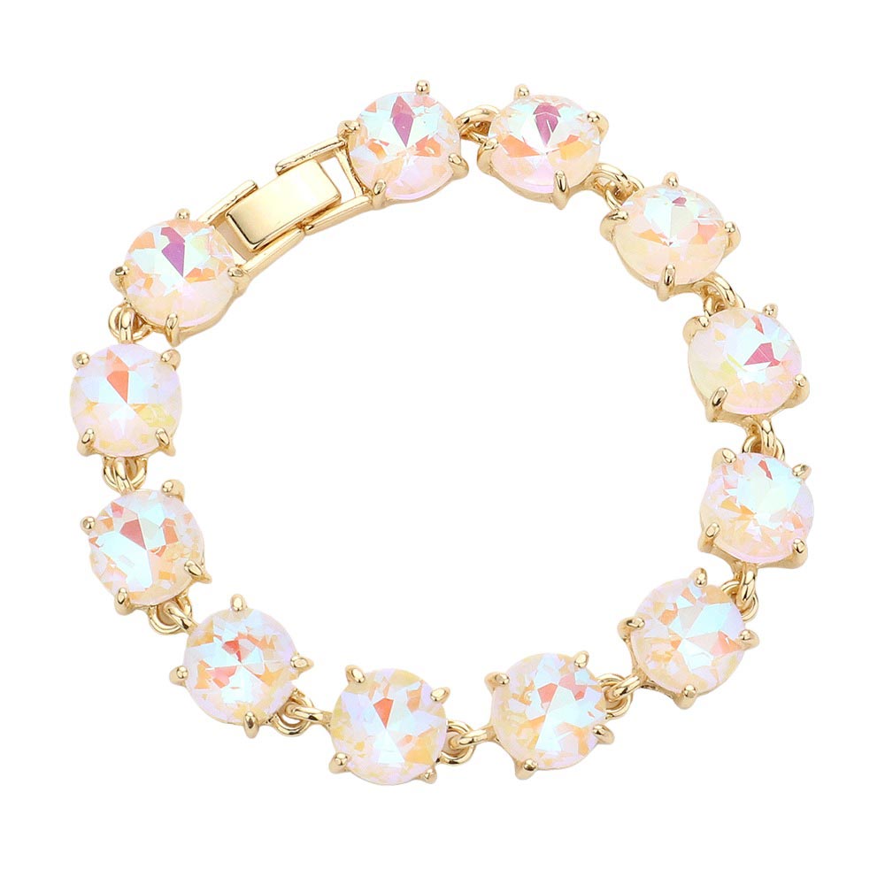 Round Stone Link Evening Bracelet