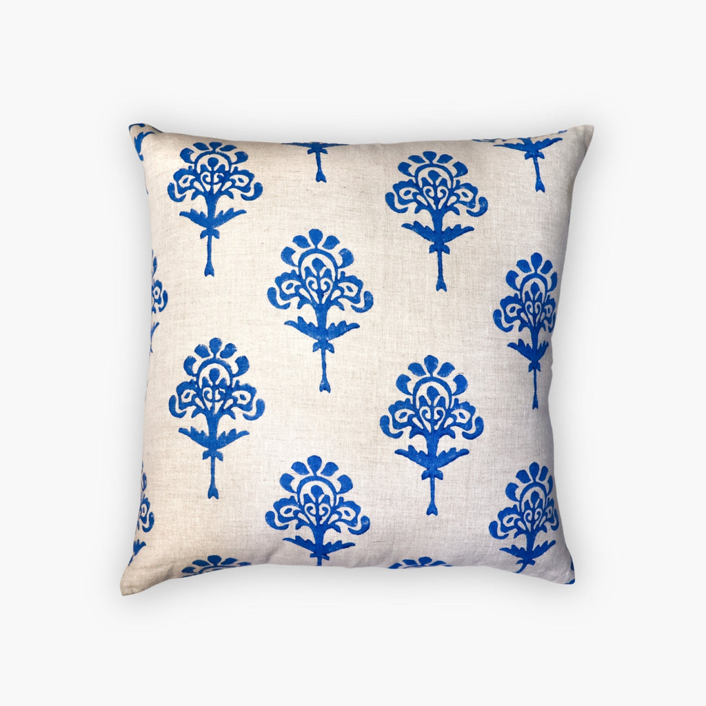 Blue Harmony - Pure Linen Throw Pillow Cover