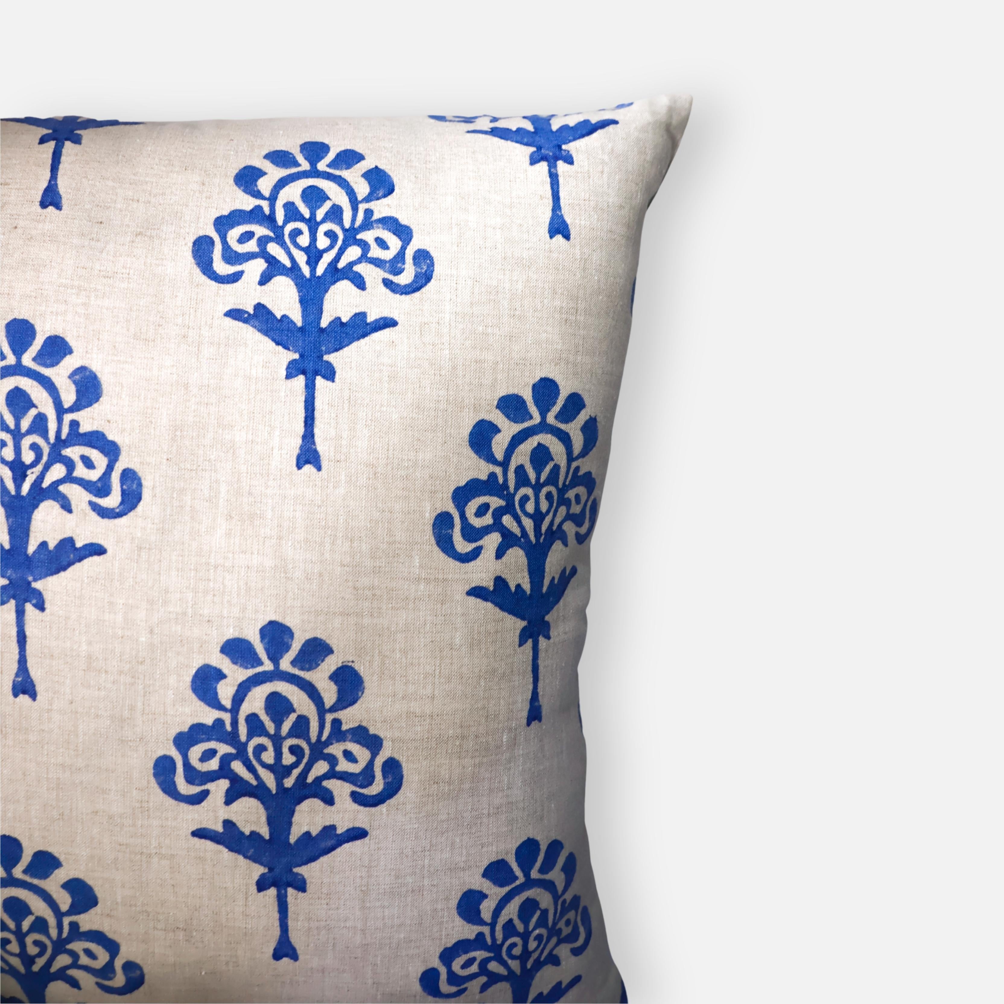 Blue Harmony - Pure Linen Throw Pillow Cover