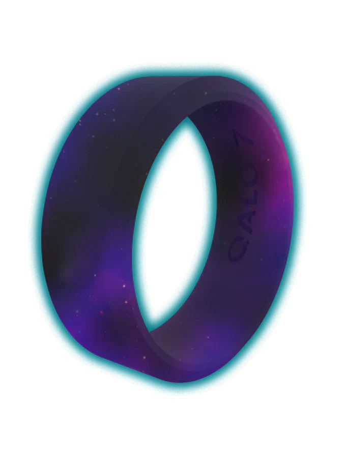 Women's Aqua Galaxy Glow Silicone Ring