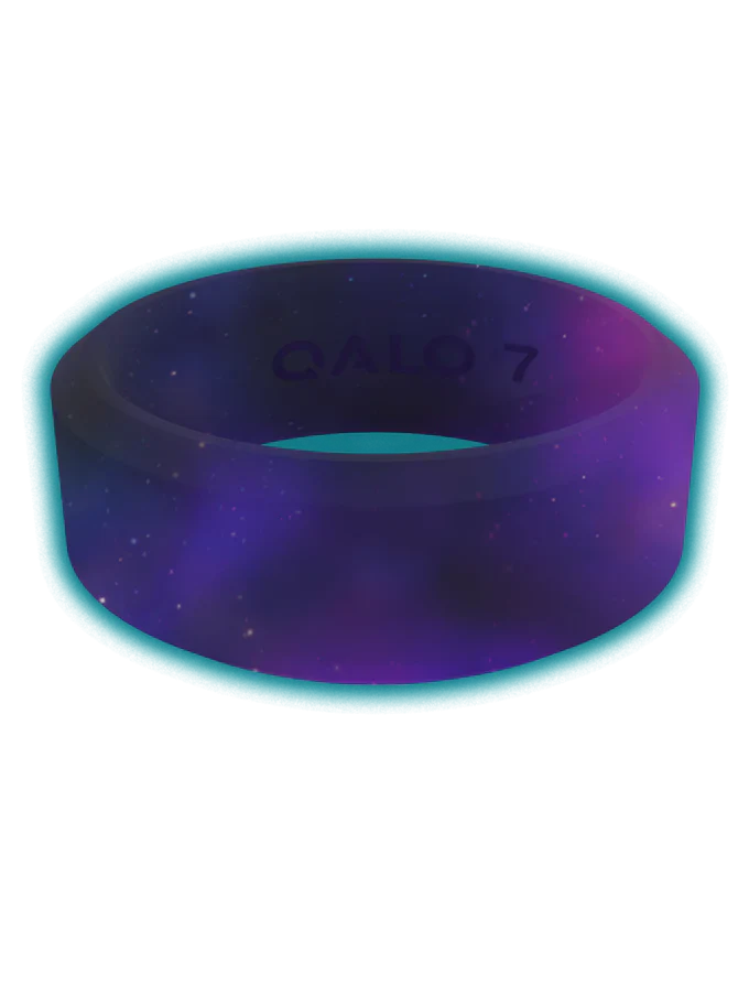 Women's Aqua Galaxy Glow Silicone Ring