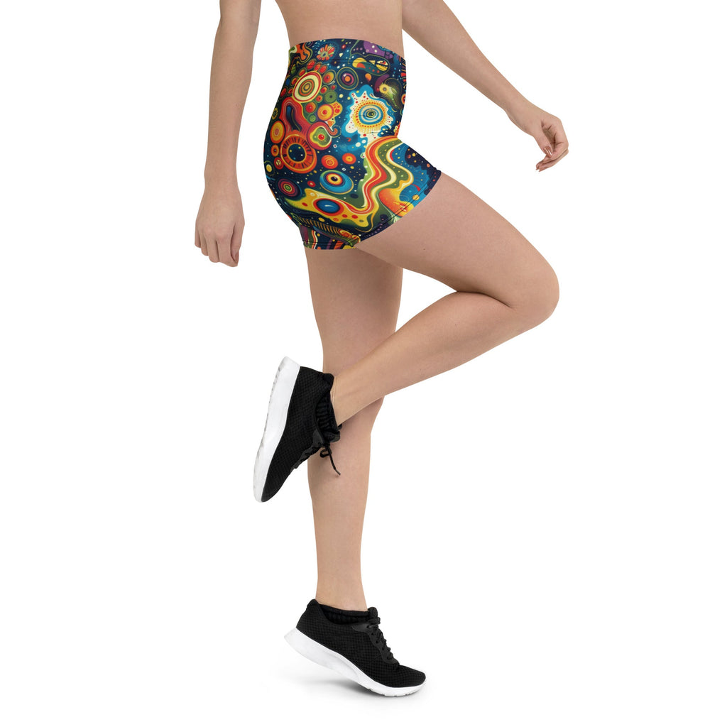 Abstract Woman's Shorts For EDM Rave Festival Outfit Clothing