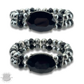 Burnished bead and rhinestone bracelet