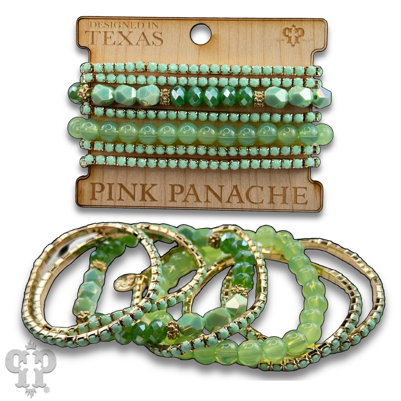 Mixed rhinestone and bead bracelet set