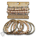 Mixed rhinestone and bead bracelet set