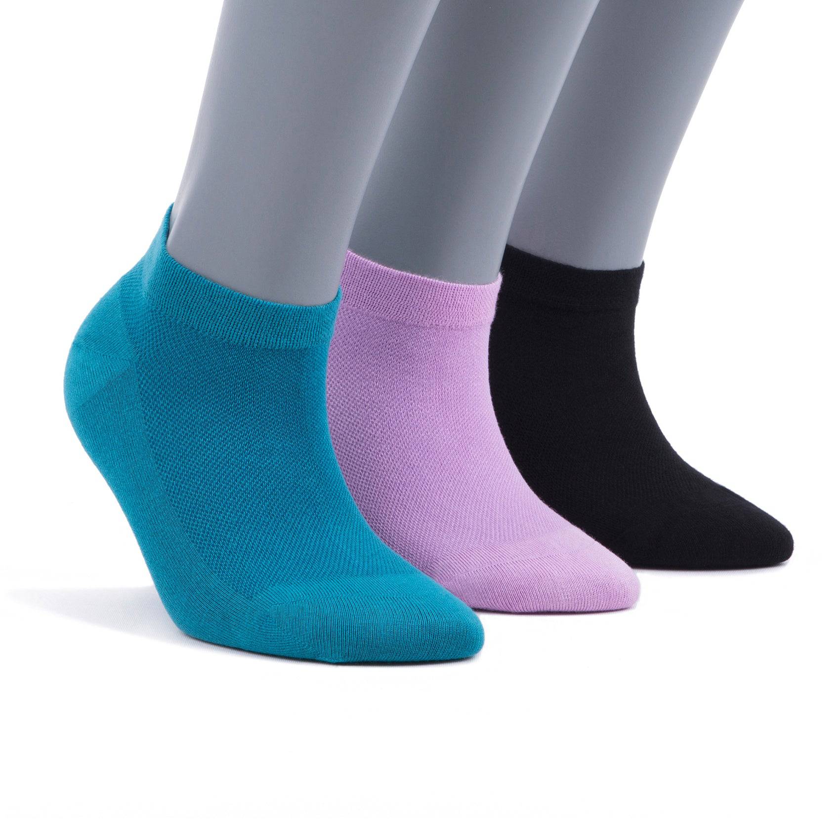 Women’s Bamboo Ankle Socks 3-Pack – Mixed Colors Soft Thin Low-Cut Socks