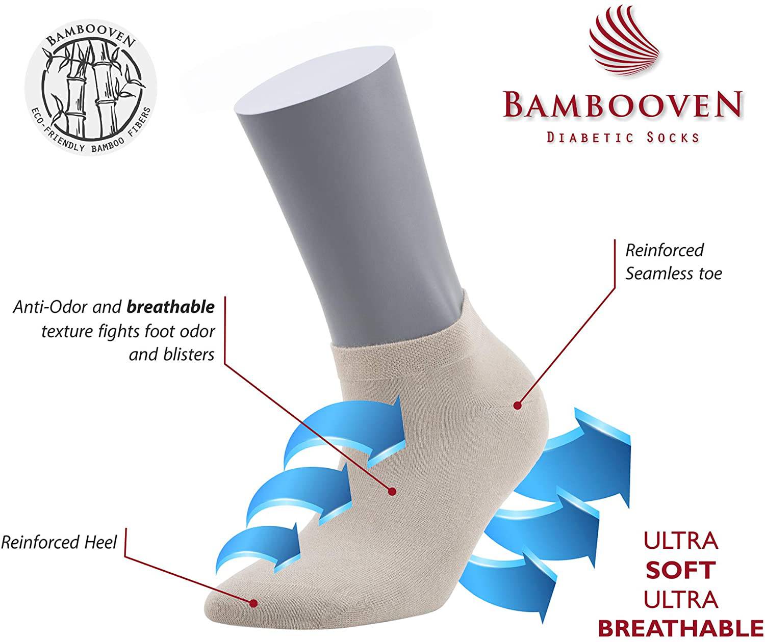 Women’s Bamboo Ankle Socks 6-Pack – Mixed Colors Soft Thin Low-Cut Socks