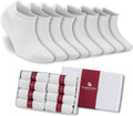 Women’s Bamboo Ankle Socks 8-Pack – White Soft Thin Low-Cut Socks