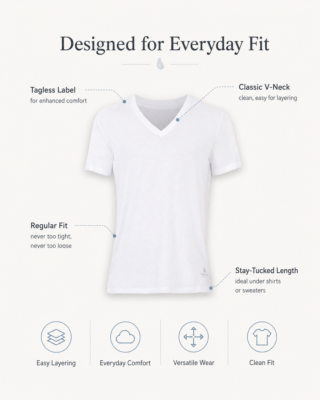 Men’s Bamboo V-Neck Undershirts 3-Pack