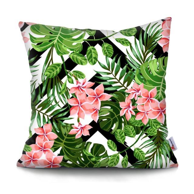 Cactus Cushion Cover Tropical Leaf Pillow Case Abstract Colorful Tropical Leaf Throw Pillow Covers Decorative Pillowcase Square Cushion Cases For Home Flower Decorative Pillow Sofa Pillowcase Cushions 45x45CM