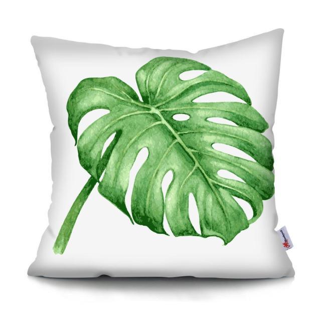 Cactus Cushion Cover Tropical Leaf Pillow Case Abstract Colorful Tropical Leaf Throw Pillow Covers Decorative Pillowcase Square Cushion Cases For Home Flower Decorative Pillow Sofa Pillowcase Cushions 45x45CM