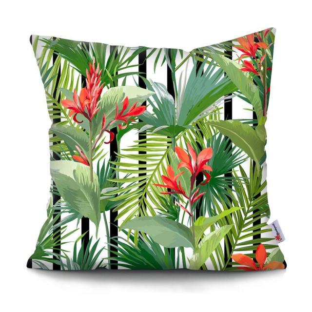 Cactus Cushion Cover Tropical Leaf Pillow Case Abstract Colorful Tropical Leaf Throw Pillow Covers Decorative Pillowcase Square Cushion Cases For Home Flower Decorative Pillow Sofa Pillowcase Cushions 45x45CM