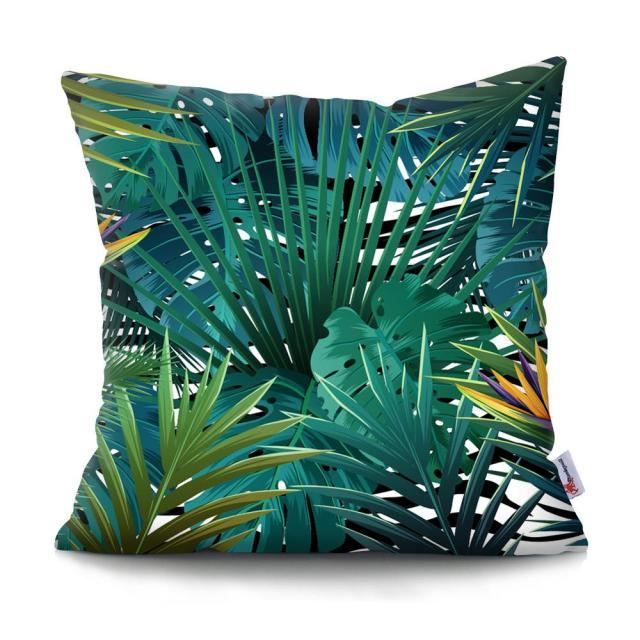 Cactus Cushion Cover Tropical Leaf Pillow Case Abstract Colorful Tropical Leaf Throw Pillow Covers Decorative Pillowcase Square Cushion Cases For Home Flower Decorative Pillow Sofa Pillowcase Cushions 45x45CM