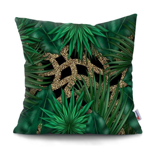 Cactus Cushion Cover Tropical Leaf Pillow Case Abstract Colorful Tropical Leaf Throw Pillow Covers Decorative Pillowcase Square Cushion Cases For Home Flower Decorative Pillow Sofa Pillowcase Cushions 45x45CM