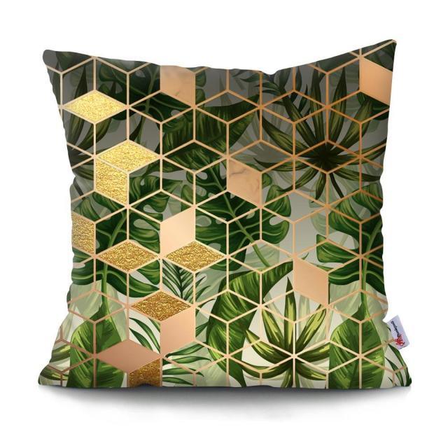 Cactus Cushion Cover Tropical Leaf Pillow Case Abstract Colorful Tropical Leaf Throw Pillow Covers Decorative Pillowcase Square Cushion Cases For Home Flower Decorative Pillow Sofa Pillowcase Cushions 45x45CM