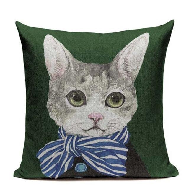 Cat Fashion Show Pillow Cover Animal Bird Flower Mouse Colorful Modern Cushion Cover Sofa Bedroom Home Decorative Throw Pillow Cover uper Soft Short Plush Square Decorative Throw Pillow Case Sofa Waist Cushion Cover 45X45cm