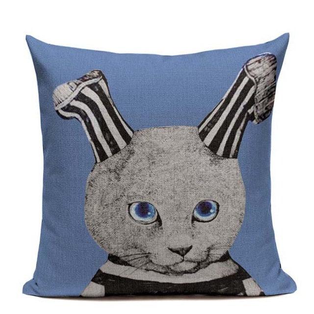 Cat Fashion Show Pillow Cover Animal Bird Flower Mouse Colorful Modern Cushion Cover Sofa Bedroom Home Decorative Throw Pillow Cover uper Soft Short Plush Square Decorative Throw Pillow Case Sofa Waist Cushion Cover 45X45cm