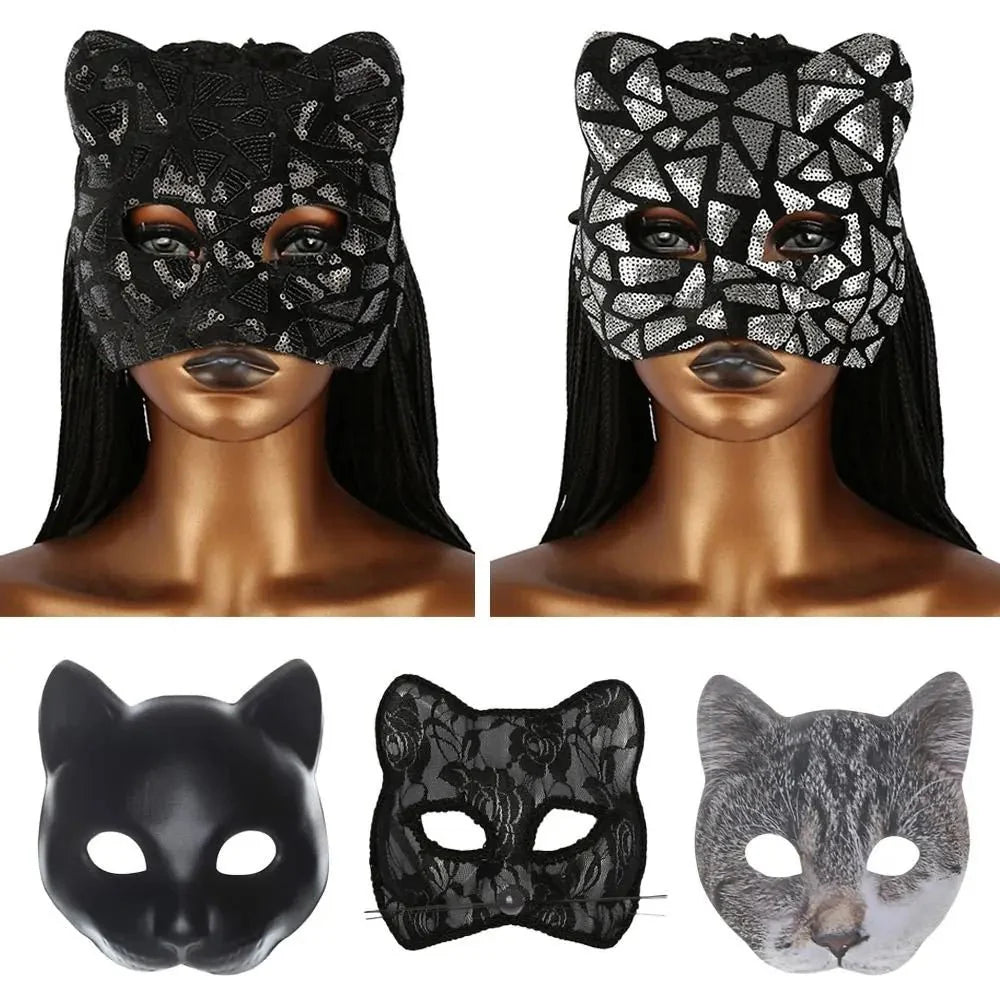 Cat Girl Half Face Party Mask | EVA Masquerade and Cosplay Accessory