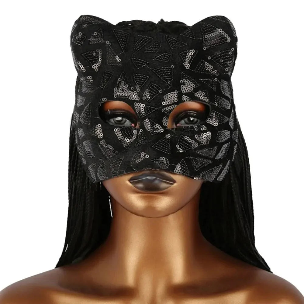 Cat Girl Half Face Party Mask | EVA Masquerade and Cosplay Accessory