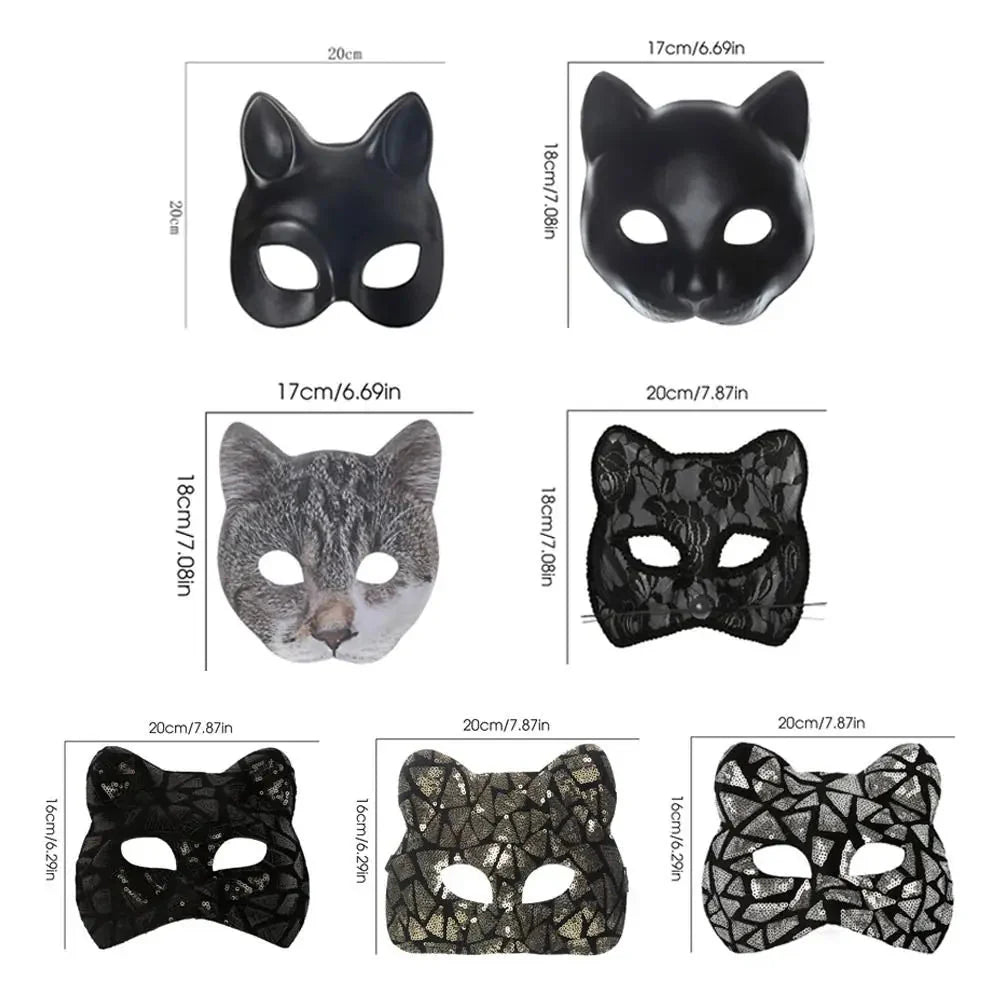 Cat Girl Half Face Party Mask | EVA Masquerade and Cosplay Accessory