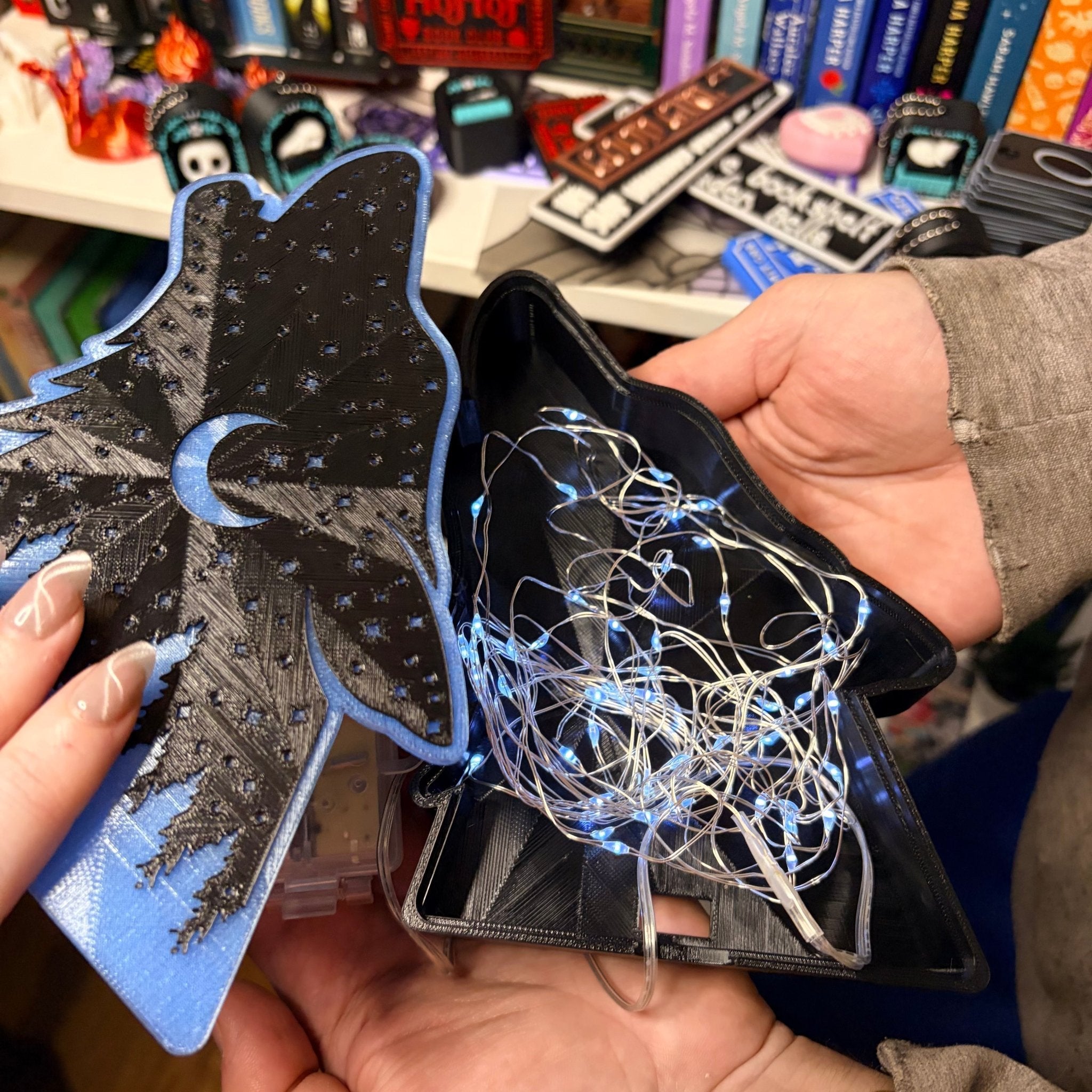 Celestial Wolf Light Up Book Nook