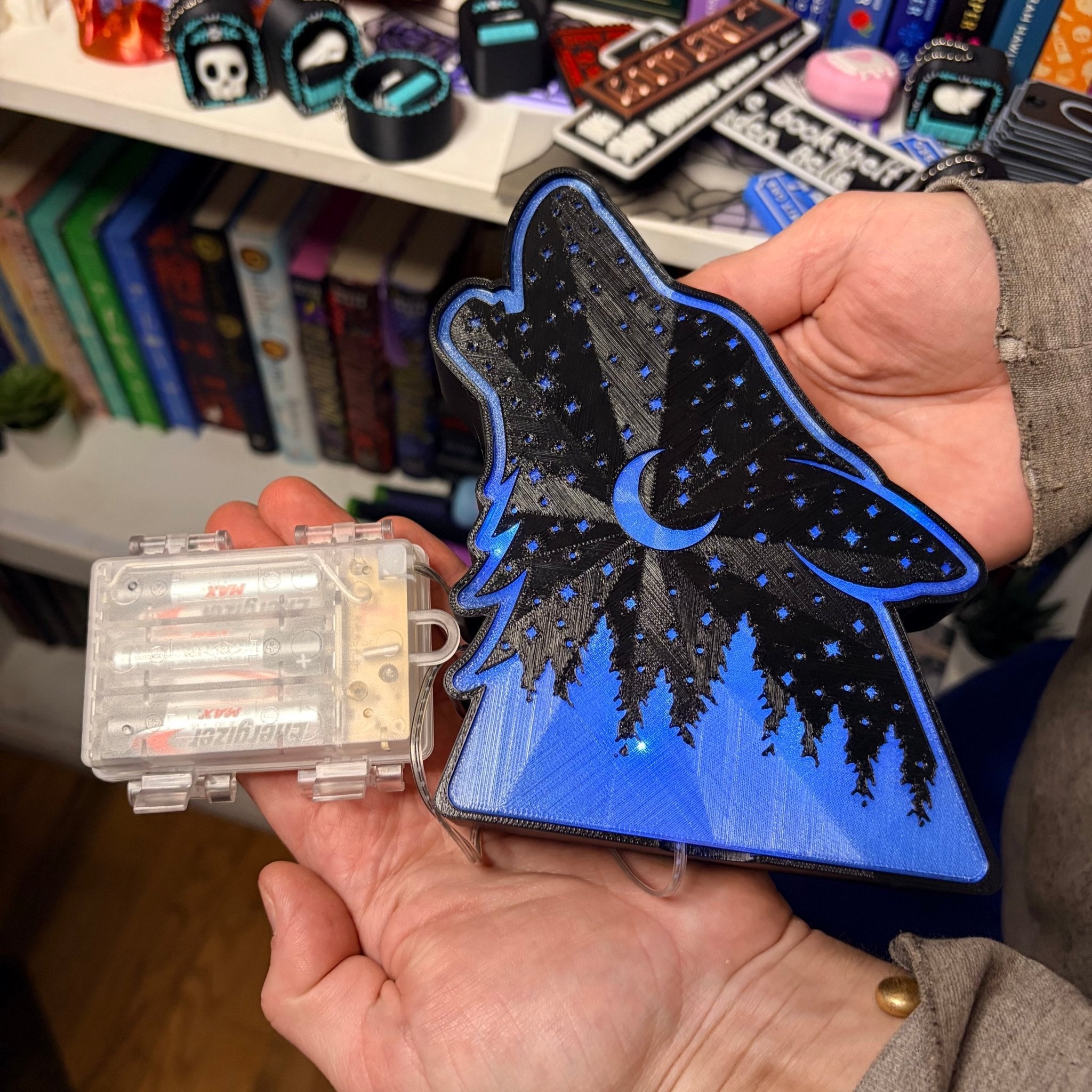 Celestial Wolf Light Up Book Nook