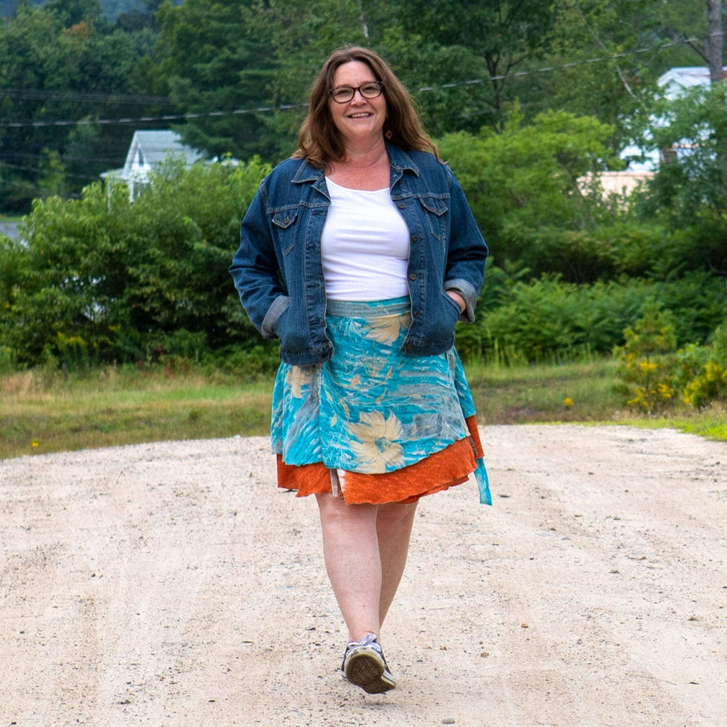 Knee-Length: "Mini" Sari Wrap Skirts