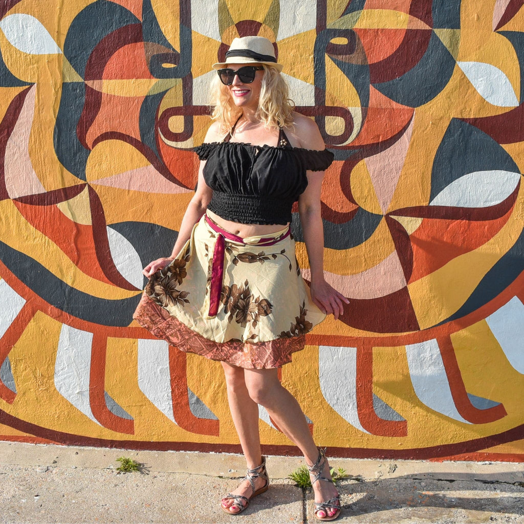 Knee-Length: "Mini" Sari Wrap Skirts