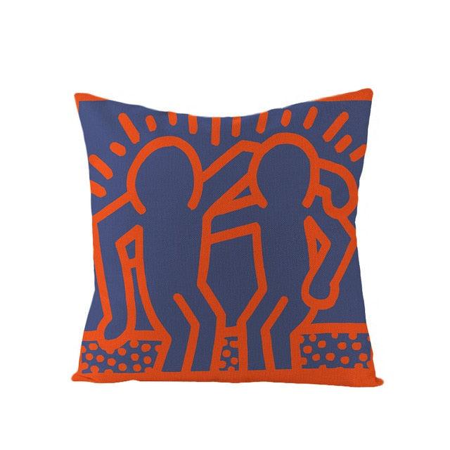 Colorful Abstract Cushion Cover Modern Art Throw Pillow Covers Cotton Linen Chair Back Cushion Cover Home Decorative Sofa Pillowcase Elegant Decorative Pillowcase 45x45CM