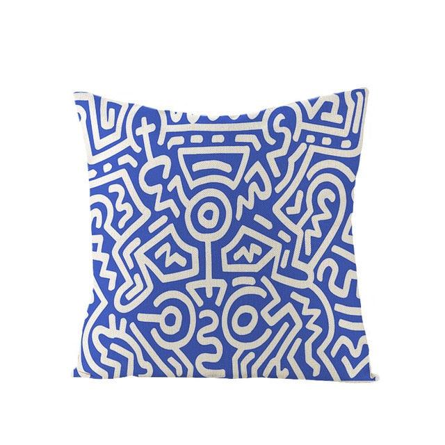Colorful Abstract Cushion Cover Modern Art Throw Pillow Covers Cotton Linen Chair Back Cushion Cover Home Decorative Sofa Pillowcase Elegant Decorative Pillowcase 45x45CM