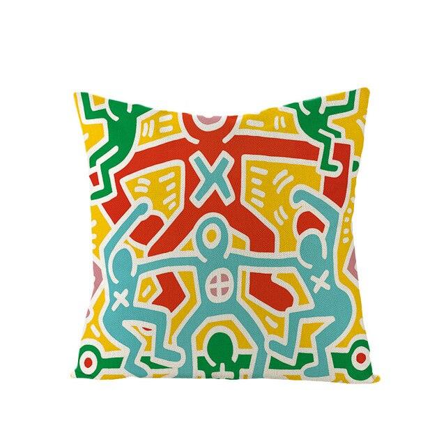 Colorful Abstract Cushion Cover Modern Art Throw Pillow Covers Cotton Linen Chair Back Cushion Cover Home Decorative Sofa Pillowcase Elegant Decorative Pillowcase 45x45CM