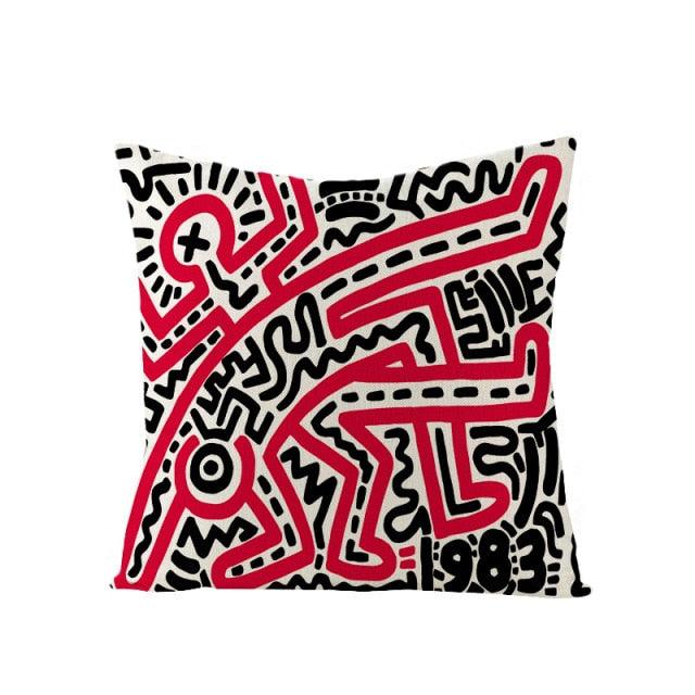 Colorful Abstract Cushion Cover Modern Art Throw Pillow Covers Cotton Linen Chair Back Cushion Cover Home Decorative Sofa Pillowcase Elegant Decorative Pillowcase 45x45CM